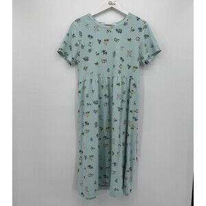 CMI Vintage *Flaws* Floral Cottagecore Dress Blue Size Small Coquette